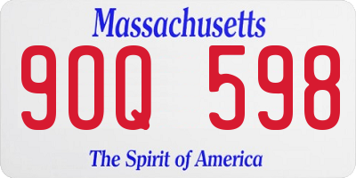 MA license plate 9OQ598