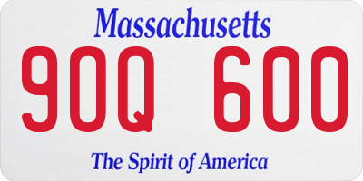 MA license plate 9OQ600