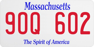MA license plate 9OQ602