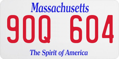 MA license plate 9OQ604