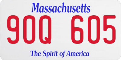 MA license plate 9OQ605