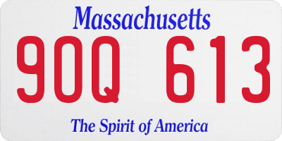 MA license plate 9OQ613