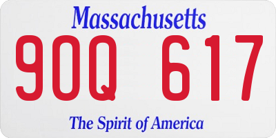 MA license plate 9OQ617