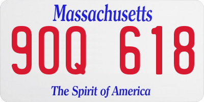 MA license plate 9OQ618