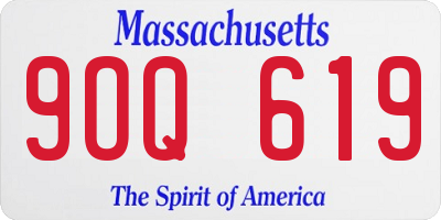 MA license plate 9OQ619