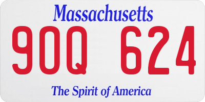 MA license plate 9OQ624