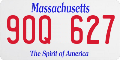 MA license plate 9OQ627