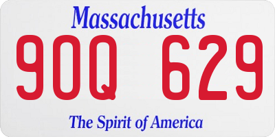 MA license plate 9OQ629