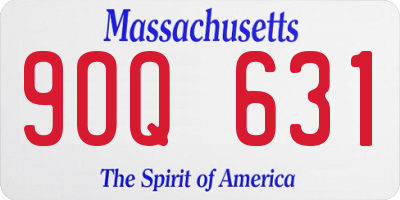 MA license plate 9OQ631