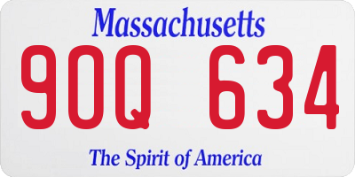 MA license plate 9OQ634
