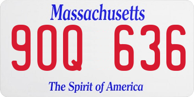 MA license plate 9OQ636