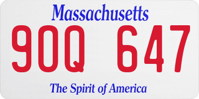 MA license plate 9OQ647
