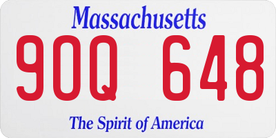 MA license plate 9OQ648
