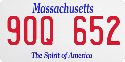 MA license plate 9OQ652