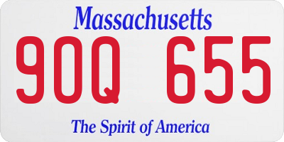 MA license plate 9OQ655