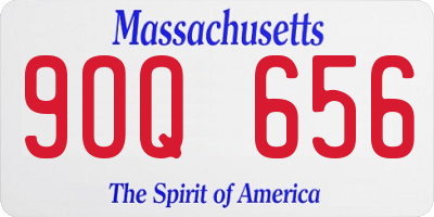 MA license plate 9OQ656
