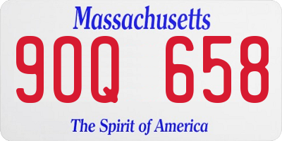 MA license plate 9OQ658