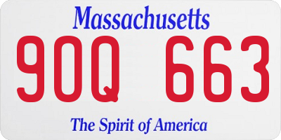 MA license plate 9OQ663