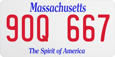 MA license plate 9OQ667