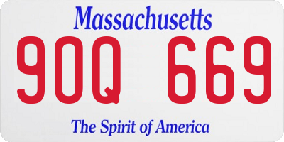 MA license plate 9OQ669