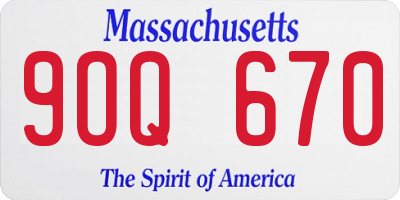 MA license plate 9OQ670