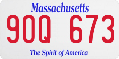 MA license plate 9OQ673