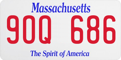MA license plate 9OQ686