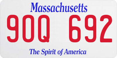MA license plate 9OQ692