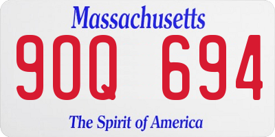 MA license plate 9OQ694