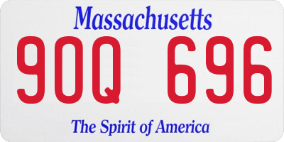 MA license plate 9OQ696