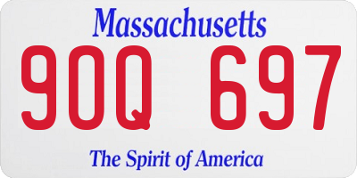 MA license plate 9OQ697