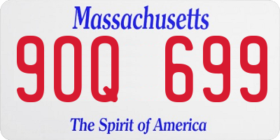 MA license plate 9OQ699