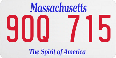 MA license plate 9OQ715