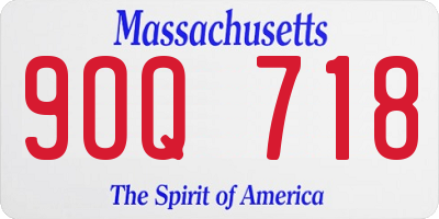 MA license plate 9OQ718