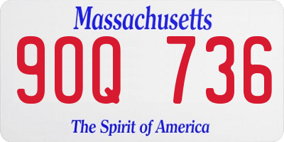 MA license plate 9OQ736