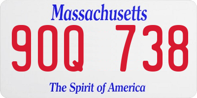MA license plate 9OQ738