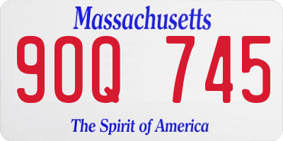 MA license plate 9OQ745