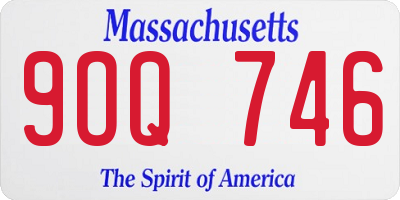 MA license plate 9OQ746