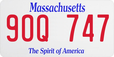 MA license plate 9OQ747