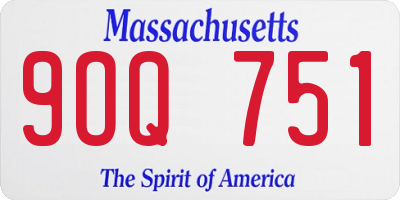 MA license plate 9OQ751