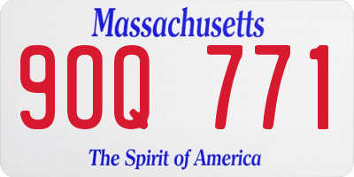 MA license plate 9OQ771