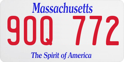 MA license plate 9OQ772