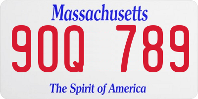 MA license plate 9OQ789