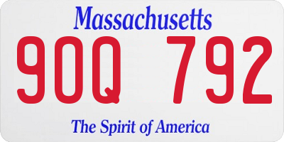 MA license plate 9OQ792