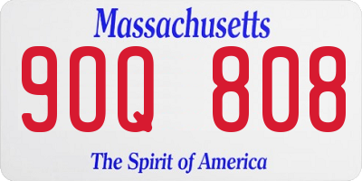 MA license plate 9OQ808