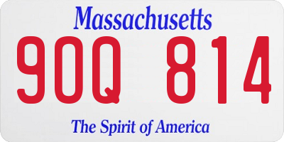 MA license plate 9OQ814
