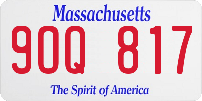 MA license plate 9OQ817