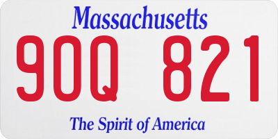 MA license plate 9OQ821
