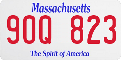 MA license plate 9OQ823