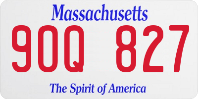 MA license plate 9OQ827